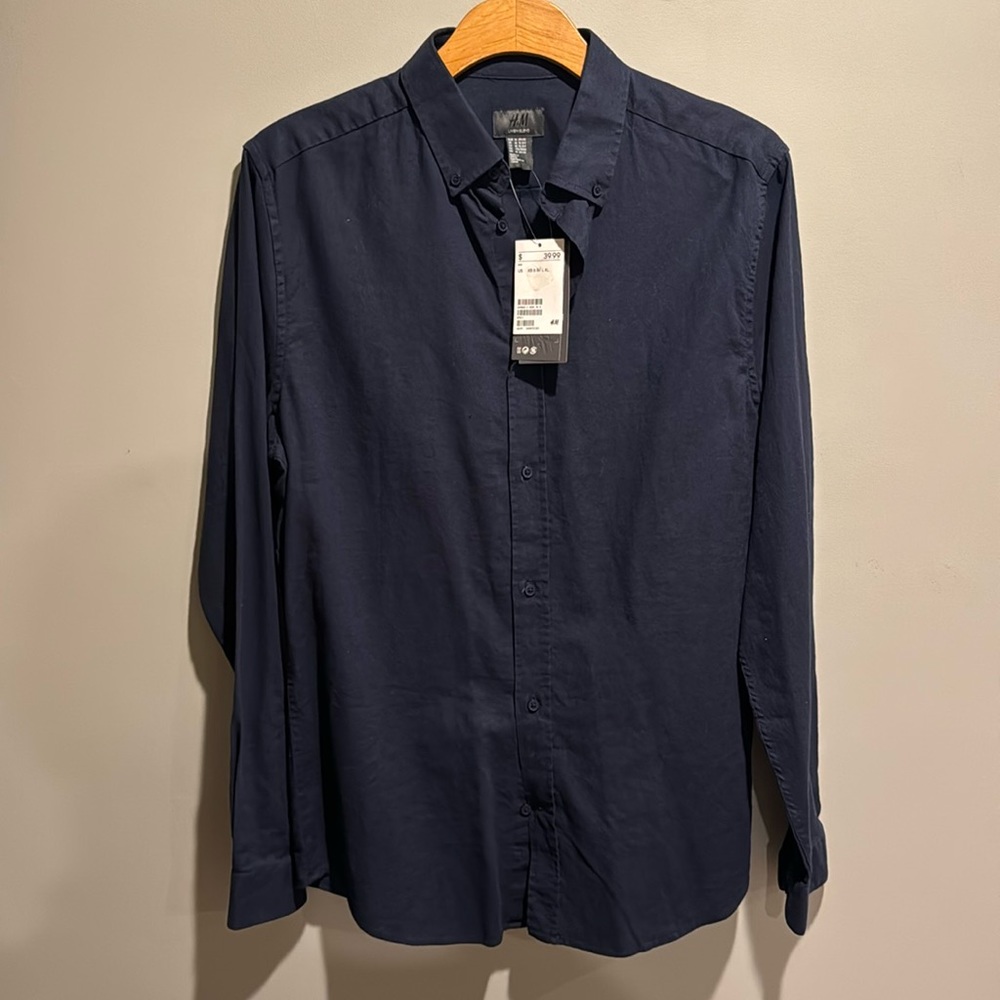 H&M Linen Blend Button Down Size Medium